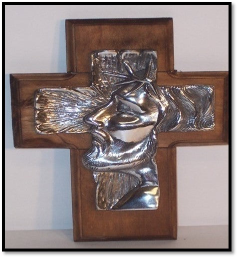 Rostro Cristo en cruz madera - Decopeltre