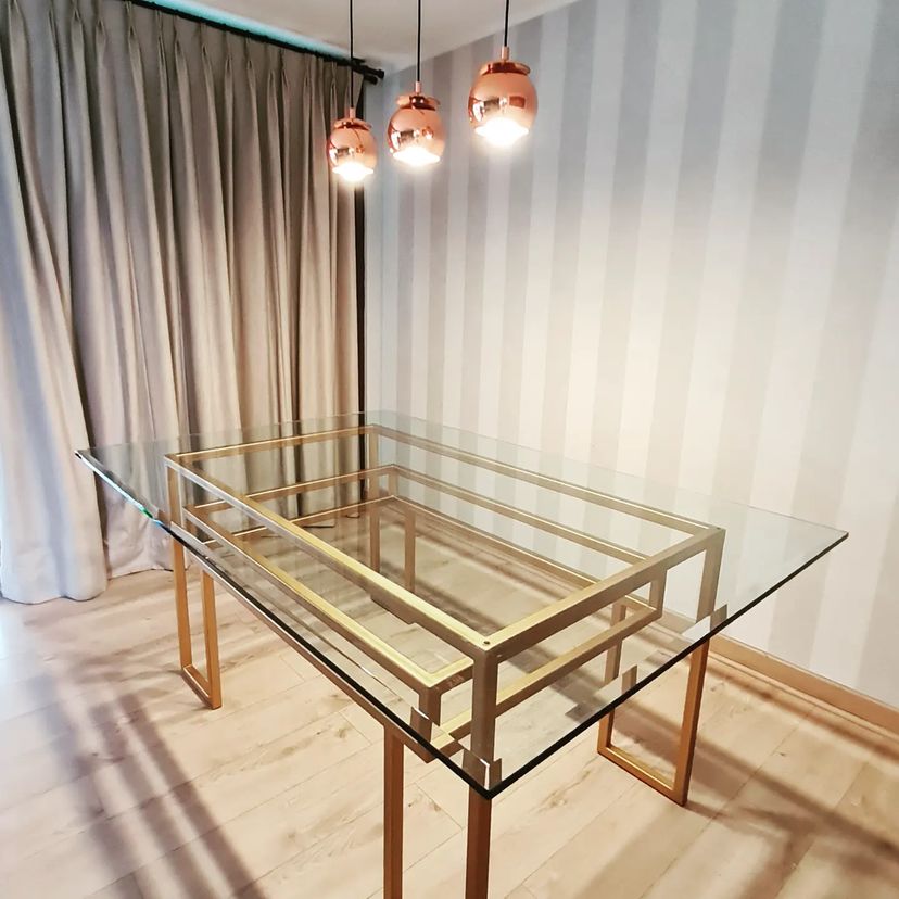 Mesa Comedor Patagonia Vidrio- Fierro - Decopeltre
