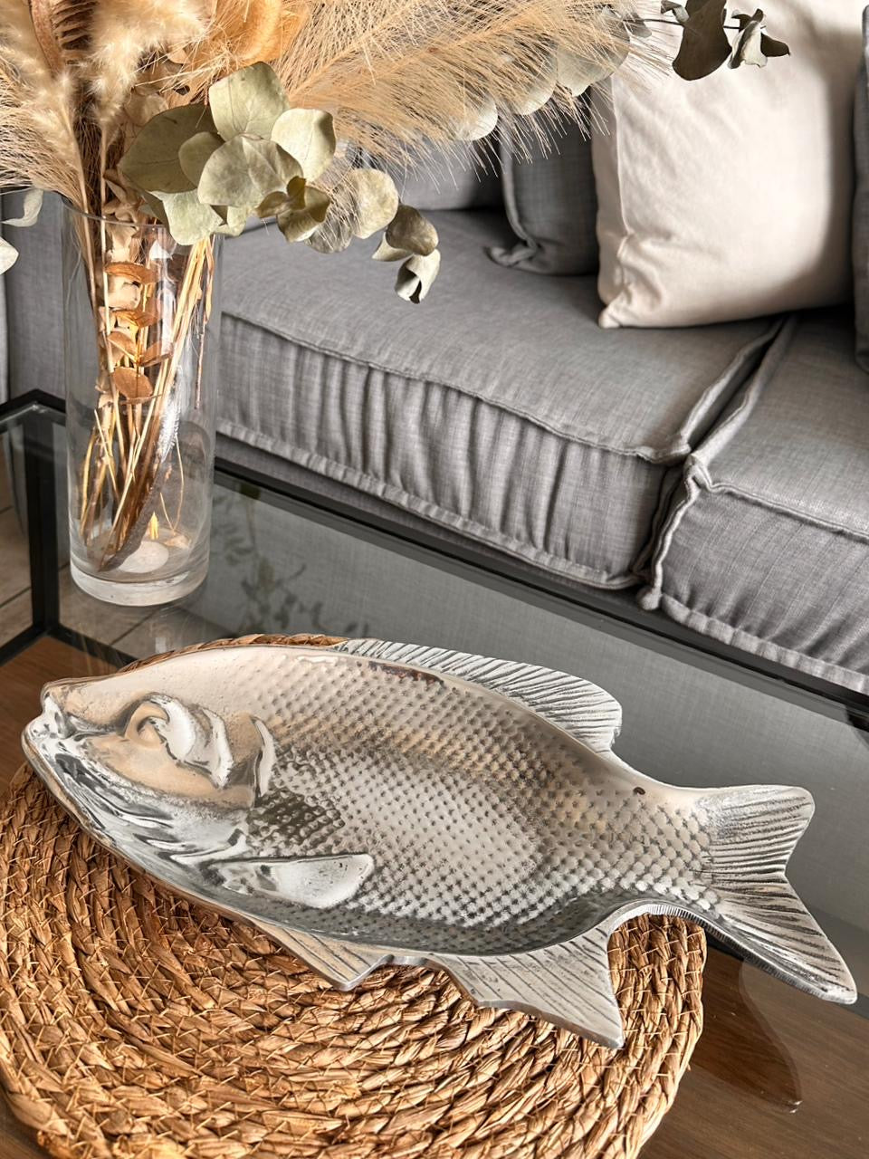 Bandeja Pescado peltre 37x21 cms