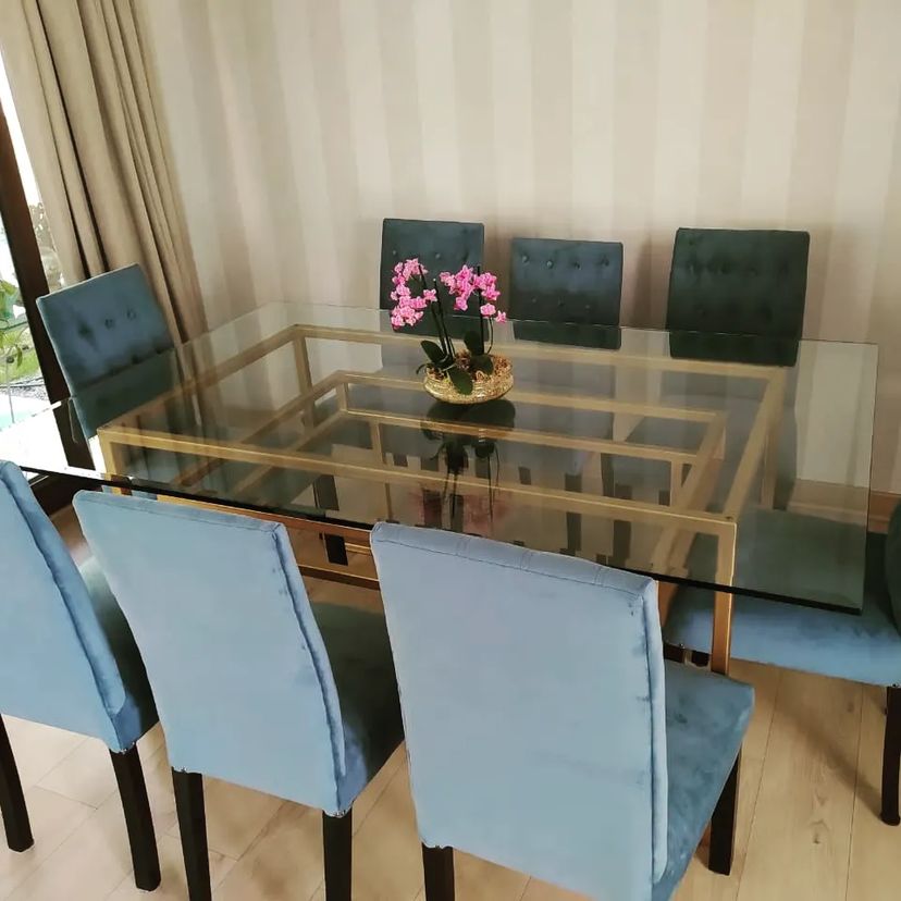Mesa Comedor Patagonia Vidrio- Fierro - Decopeltre