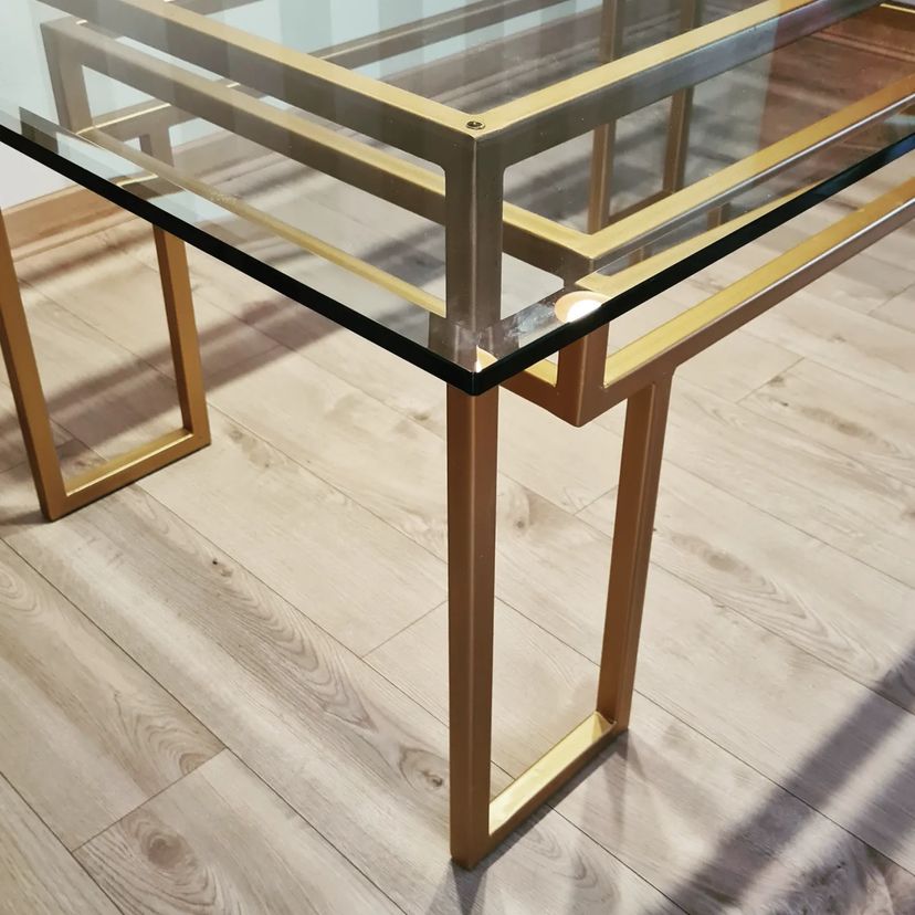 Mesa Comedor Patagonia Vidrio- Fierro - Decopeltre