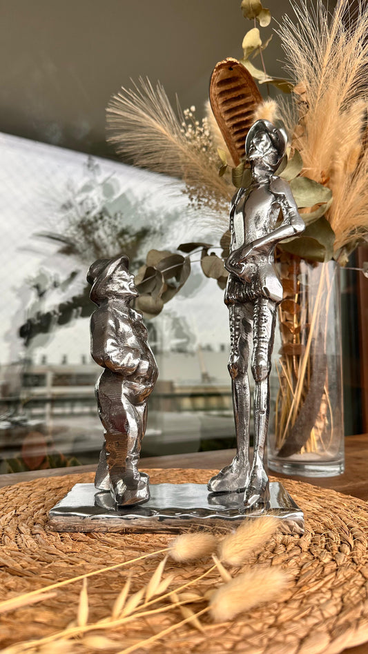 QUIJOTE Y SANCHO CON BASE PELTRE